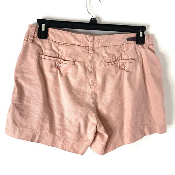 Level 99 Neutral Pink Linen Blend Shorts - Picture 3 of 5